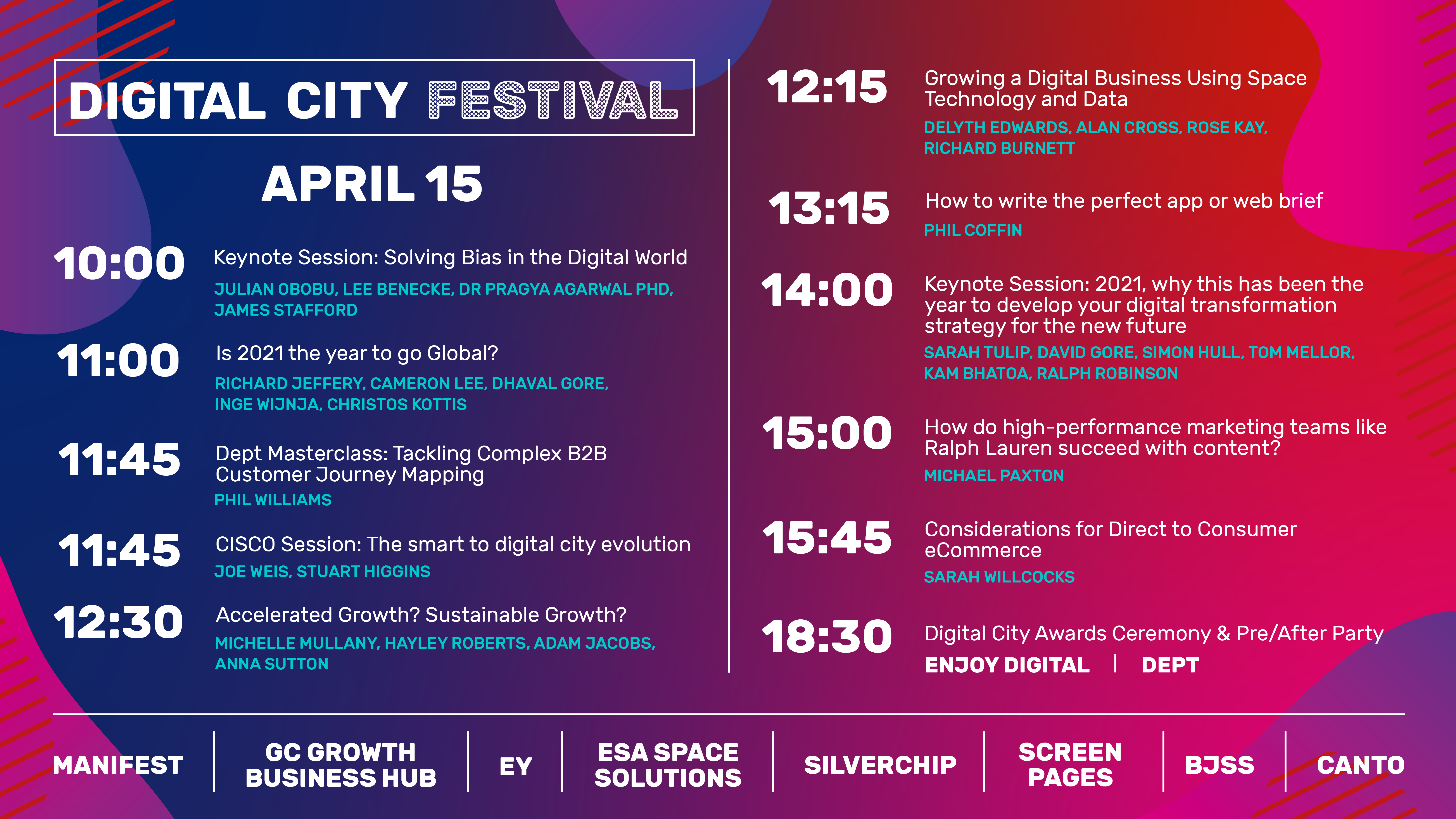 THURSDAY 15: Digital City Festival continues with talks from James Stafford of TikTok and the Department for International Trade’s Christos Kottis, plus 2021’s Digital City Awards